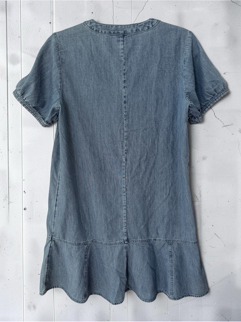LOFT Denim Ruffle Hem Dress - Picture 8 of 9